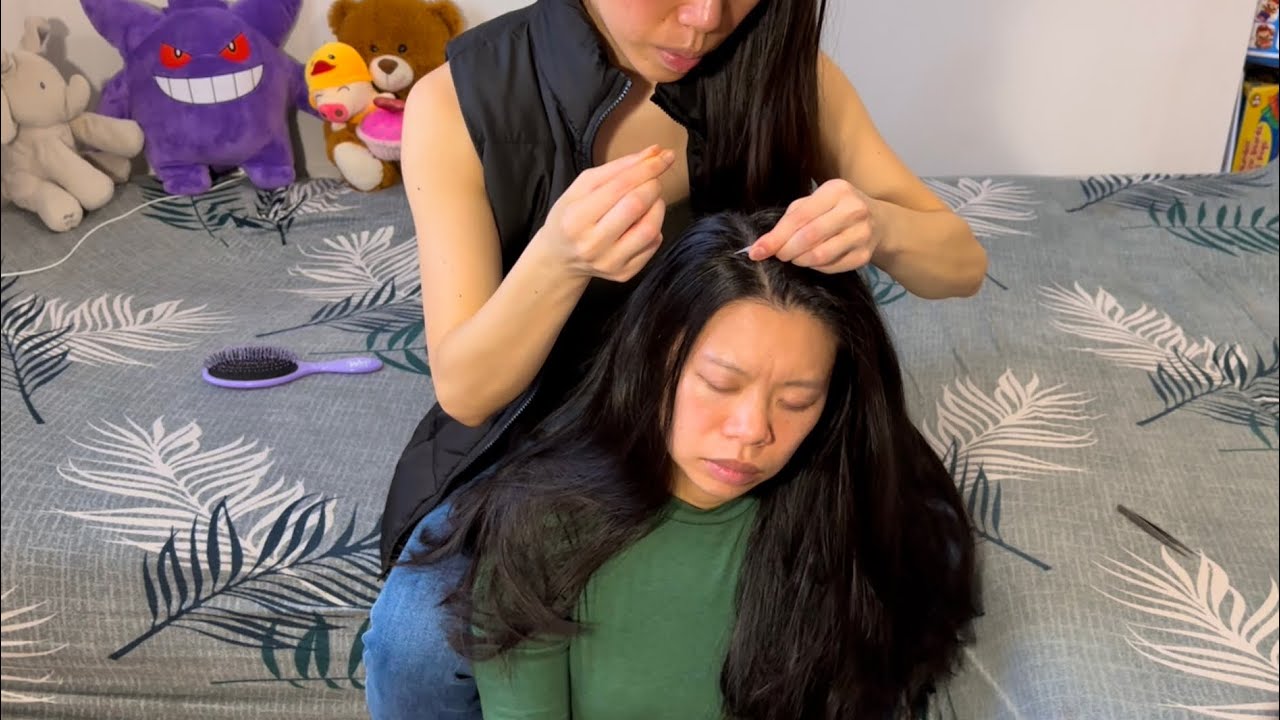 ASMR Scalp Check: WITNESS THE SATISFACTION OF PLUCKING OUR WHITIES on a Rainy Day! ☔️👩🏻‍🦳🤏