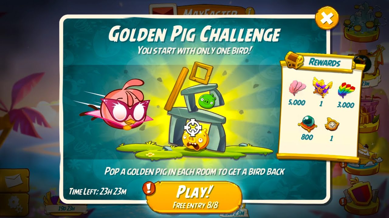 Angry Birds 2 AB2 Golden Pig Challenge One Bird Stella (Apr 19, 2025)