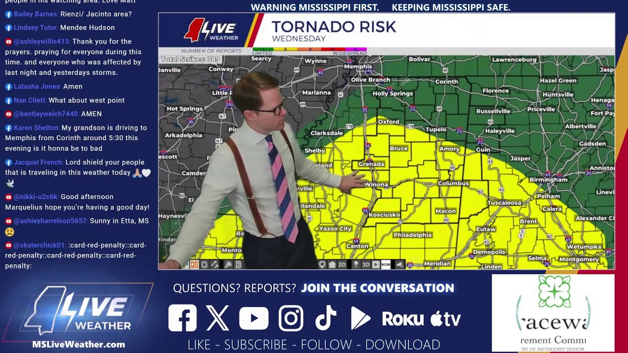 LIVE Discussion: Matt, Maggye, and Caleb focusing on today's tornado and wind chances.