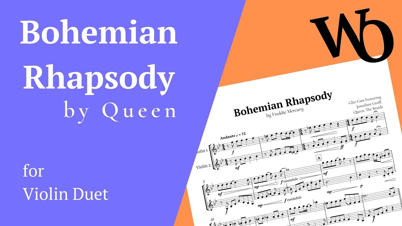 Bohemian Rhapsody by Queen for Violin Duet Sheet Music