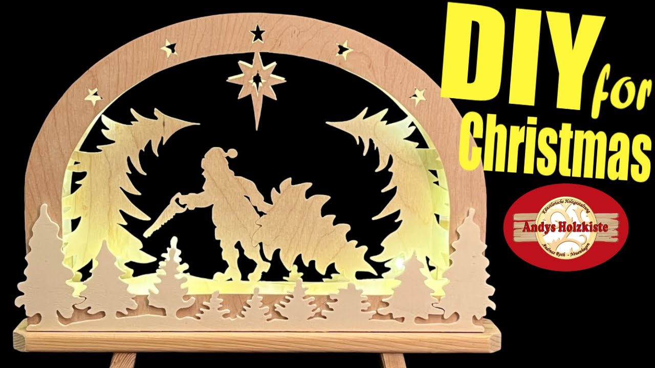 Weihnachtsdeko selber machen aus Holz | Dekupiersägearbeit | Scroll saw project for Christmas