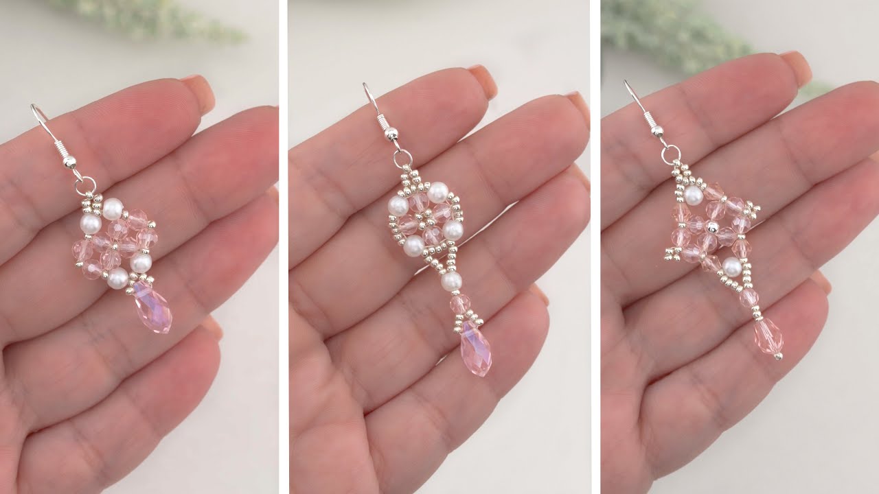 3 Easy Beaded Earrings Designs | DIY Pearl, Crystal, Seed Bead Jewelry Making Tutorial for Beginners