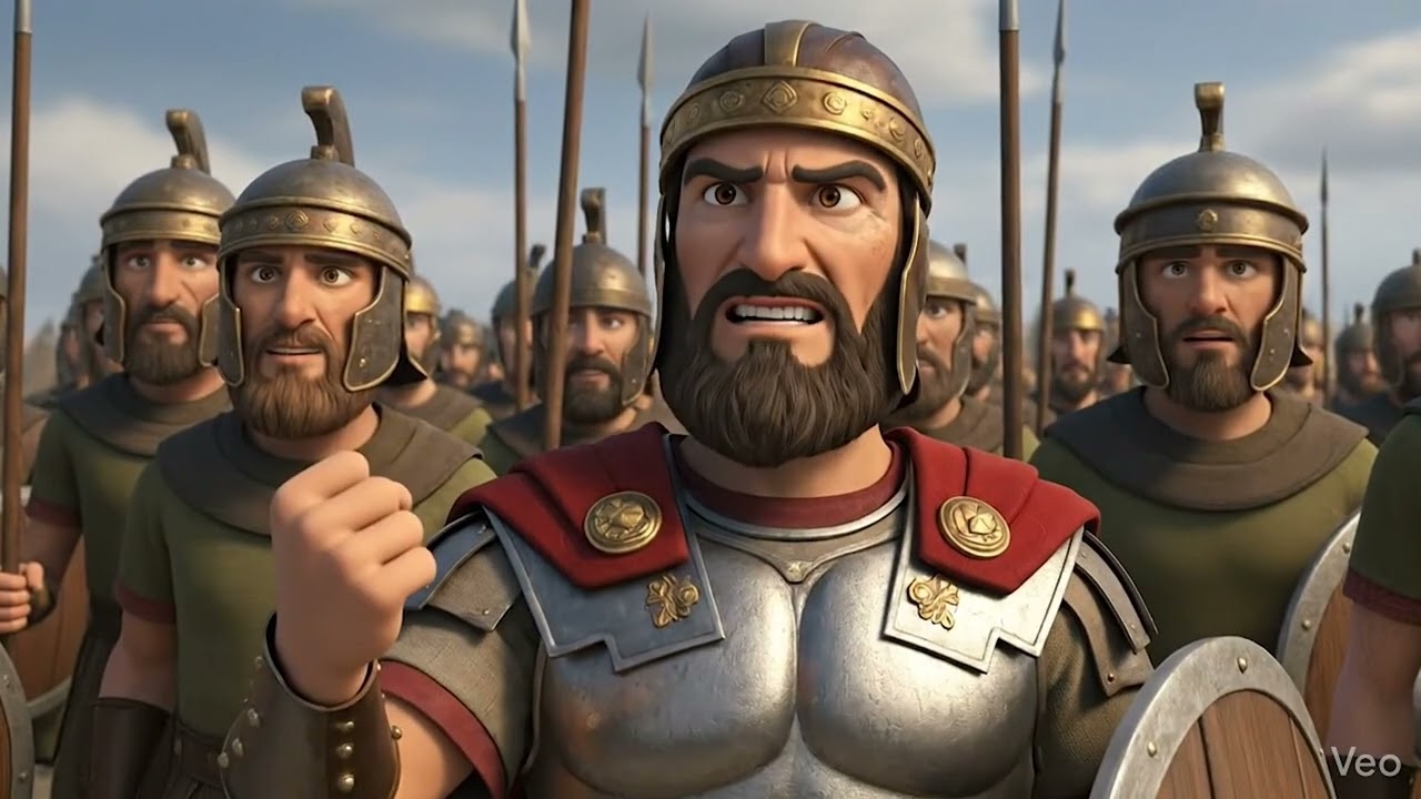طالوت وجالوت  حين انتصر⚔️ الإيمان (الصغير داوود)على الجبّار الظالم جالوت🙋‍♂️