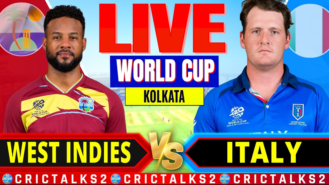 🔴 West Indies vs Italy, T20 World Cup 2026, Live Cricket, WI v ITA Live Match Score, Commentary