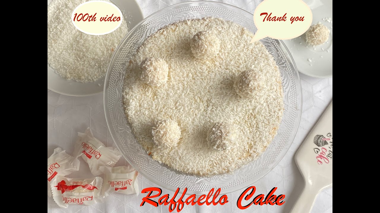Raffaello Cake Recipe| Vanilla Cake with white chocolate ganache frosting