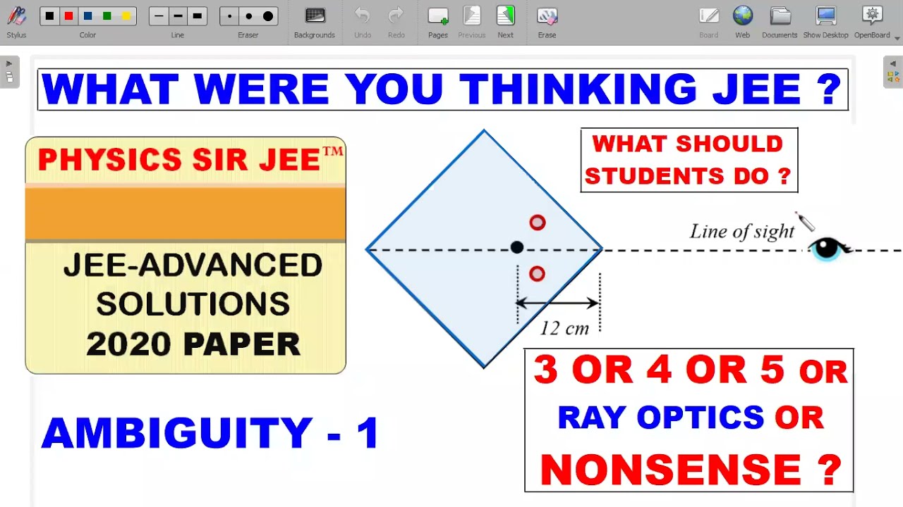 JEE ADVANCED 2020 SOLUTIONS | ALPHA AND OMEGA SERIES |CONTROVERSIAL OPTICS PROBLEM | OBLIQUE VIEWING