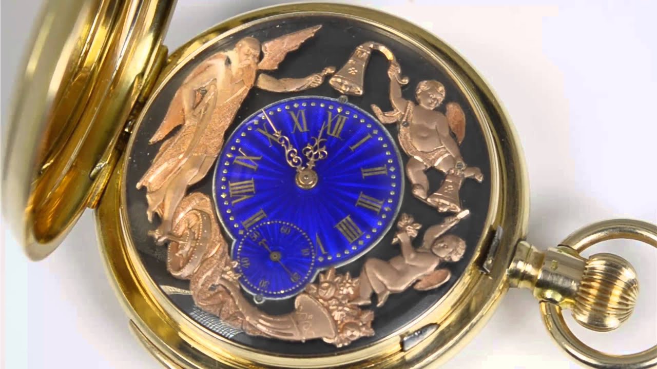 pocket watch, minute repetition and figured automaton Jaquemart 