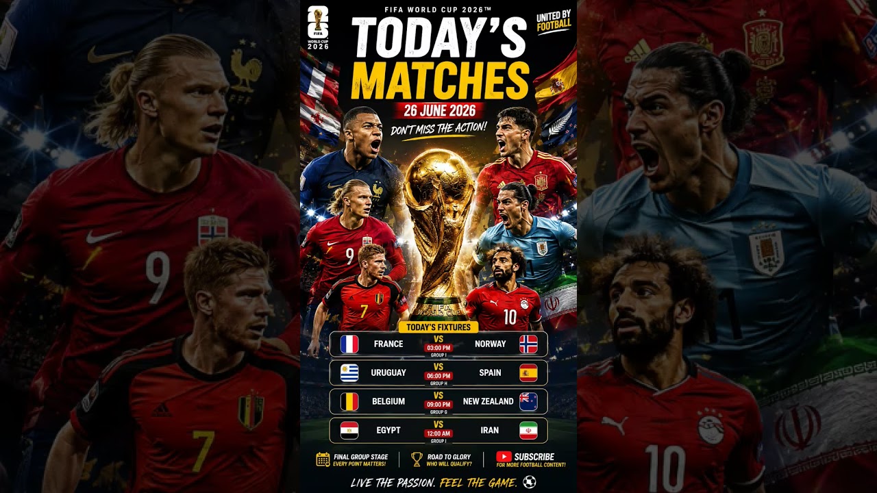 FIFA World Cup 2026 Today&rsquo;s Matches | France vs Norway 🇫🇷🇳🇴 | Spain vs Uruguay 🇪🇸🇺🇾