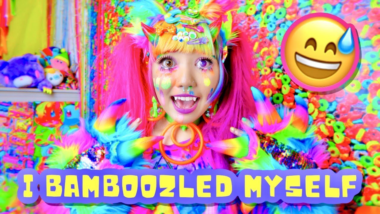 😈 DECORA MONSTER GIRL NEON RAINBOW MAKEUP FOR HALLOWEEN 😈