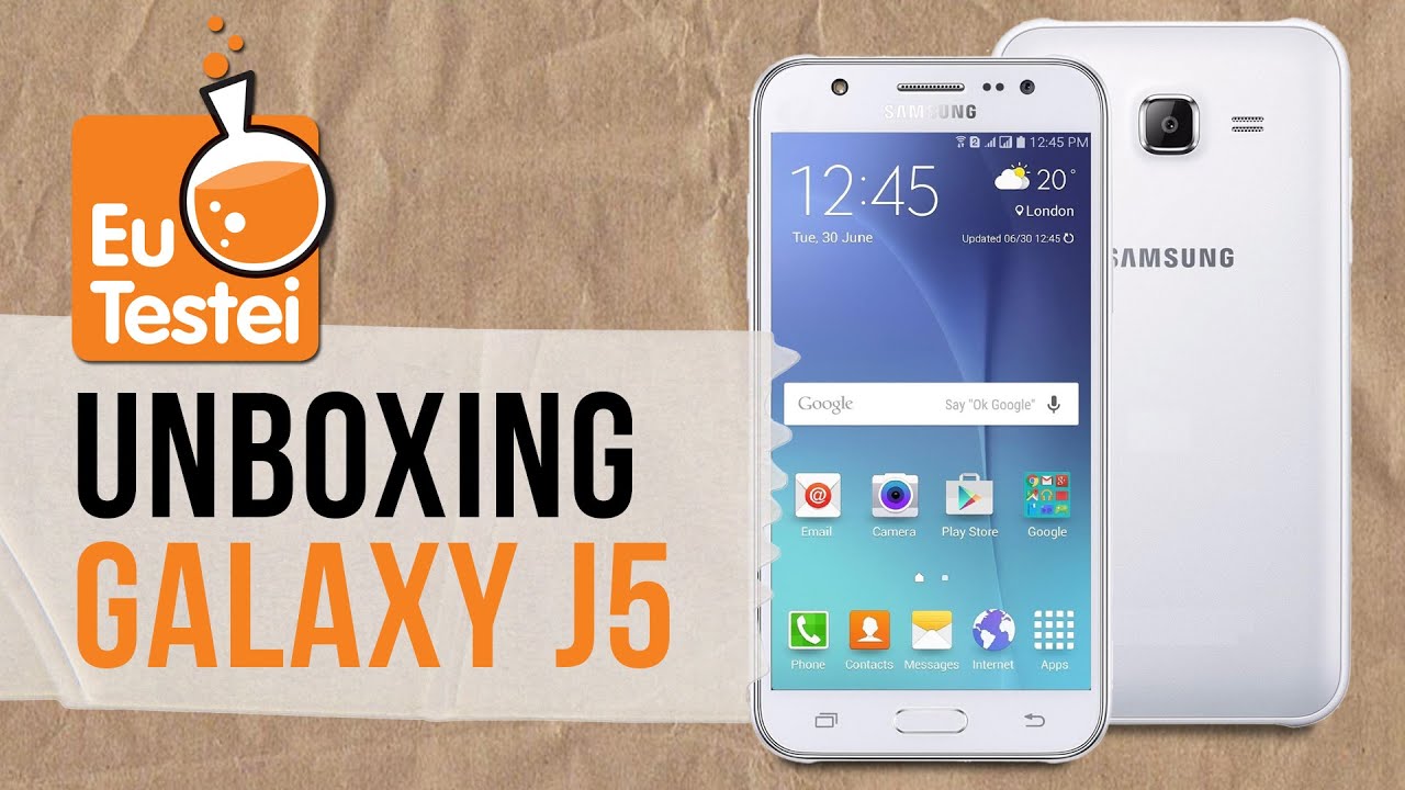 O que vem na caixa do popular Galaxy J5 da samsung - Unboxing EuTestei
