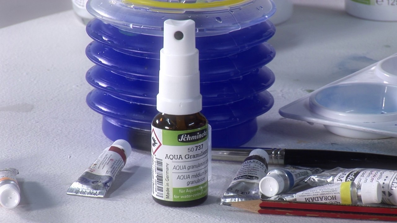 How to use - Schmincke Granulation Spray - for granulating effects in watercolour