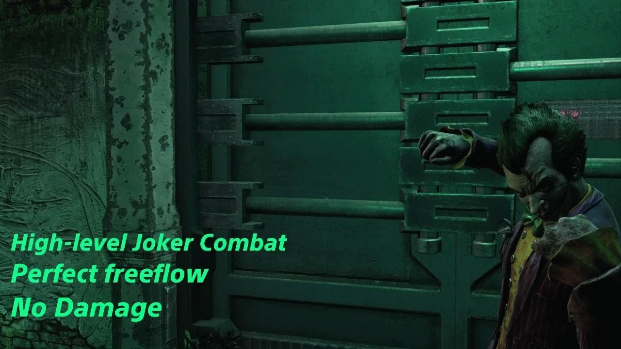 High-level Arkham Asylum Joker combat (Giggles in the Gardens)