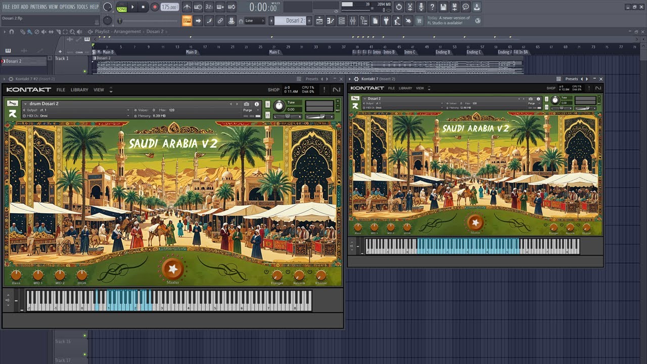 Saudi Arabia Rhythms 2 | Kontakt Library 2025  (درام كيت + ميدي ) ايقاعات سعودي