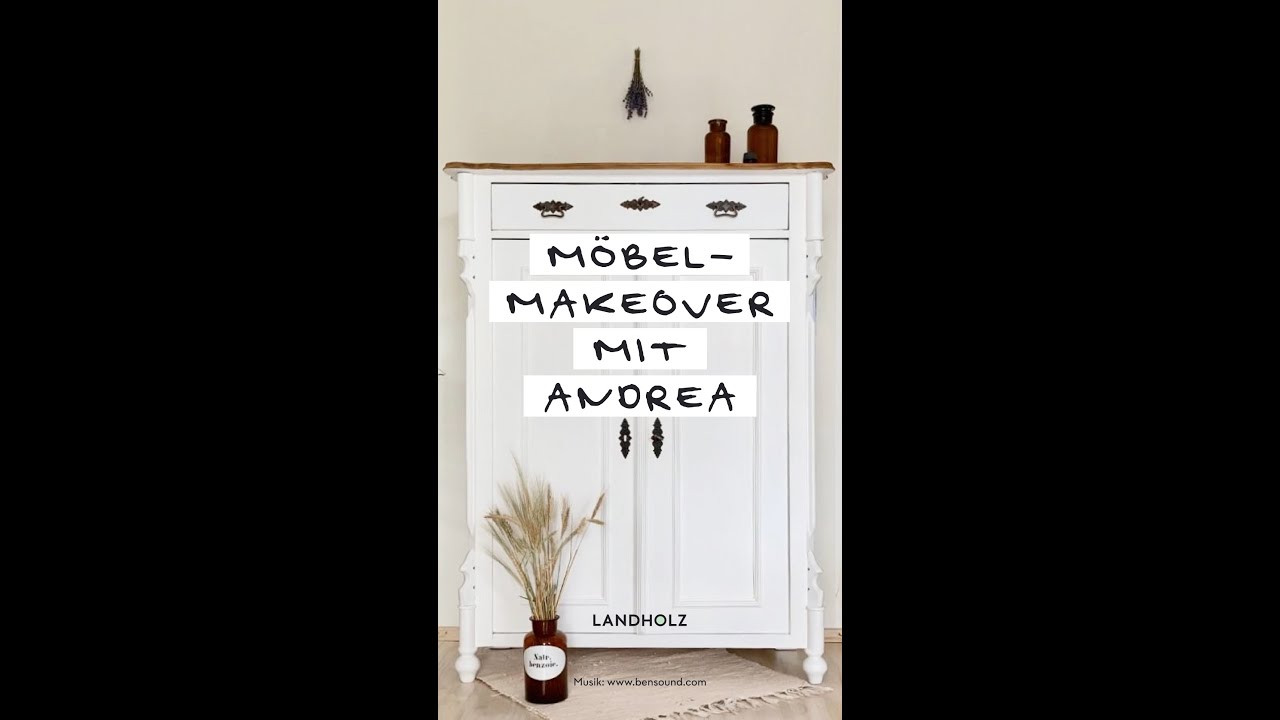 Möbel-MakeOver mit Möbelfarbe: alter Vertiko | Dunkle Möbel weiß streichen mit & ohne schleifen