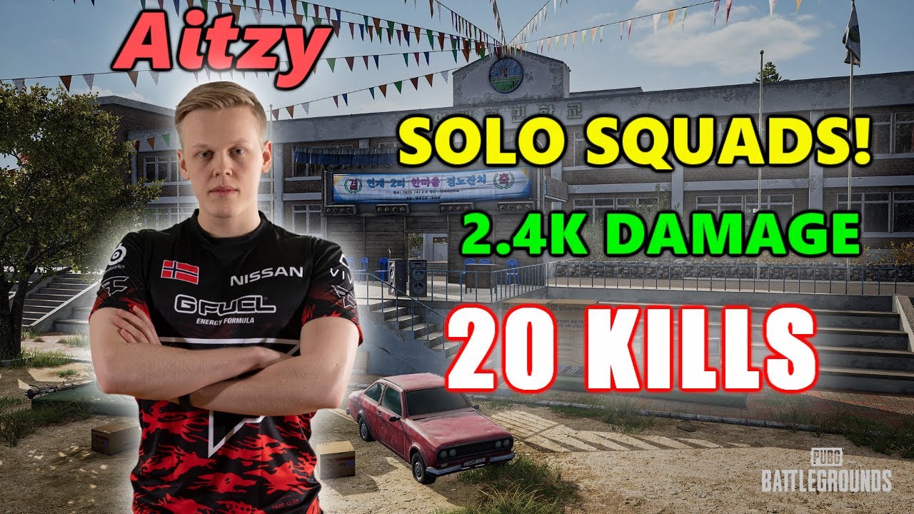Faze Aitzy - 20 KILLS (2.4K Damage) - SOLO SQUADS! - PUBG