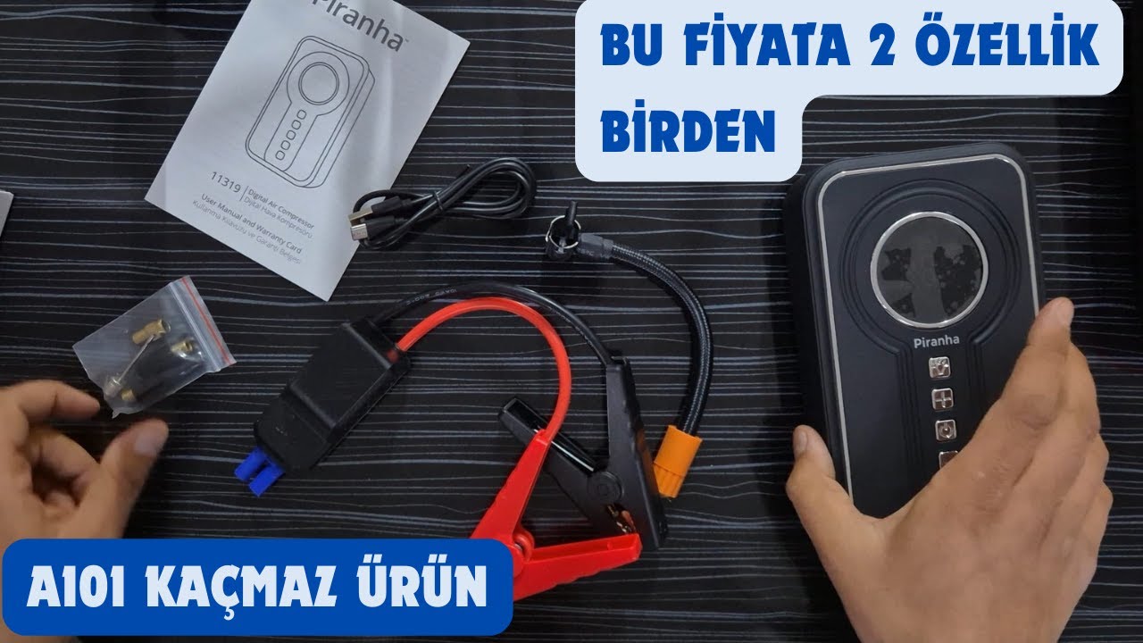 Piranha Dijital Hava Kompresörü | A101 | Akü Takviye Cihazı | Kaçmaz Ürün
