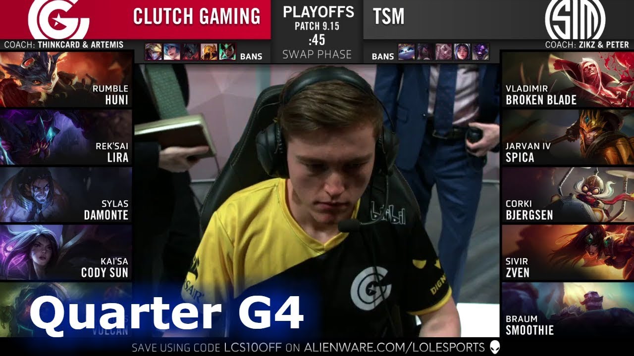TSM vs CG - Game 4 | Quarter Finals S9 LCS Summer 2019 | TSM vs Clutch Gaming G4