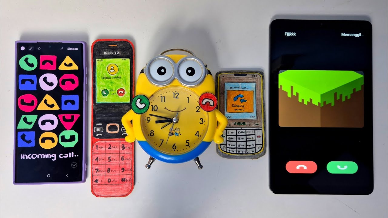 A lot button/nokia folder/alarm clock minion/asus zenfone/Galaxy tab a9,twinme + incoming calls