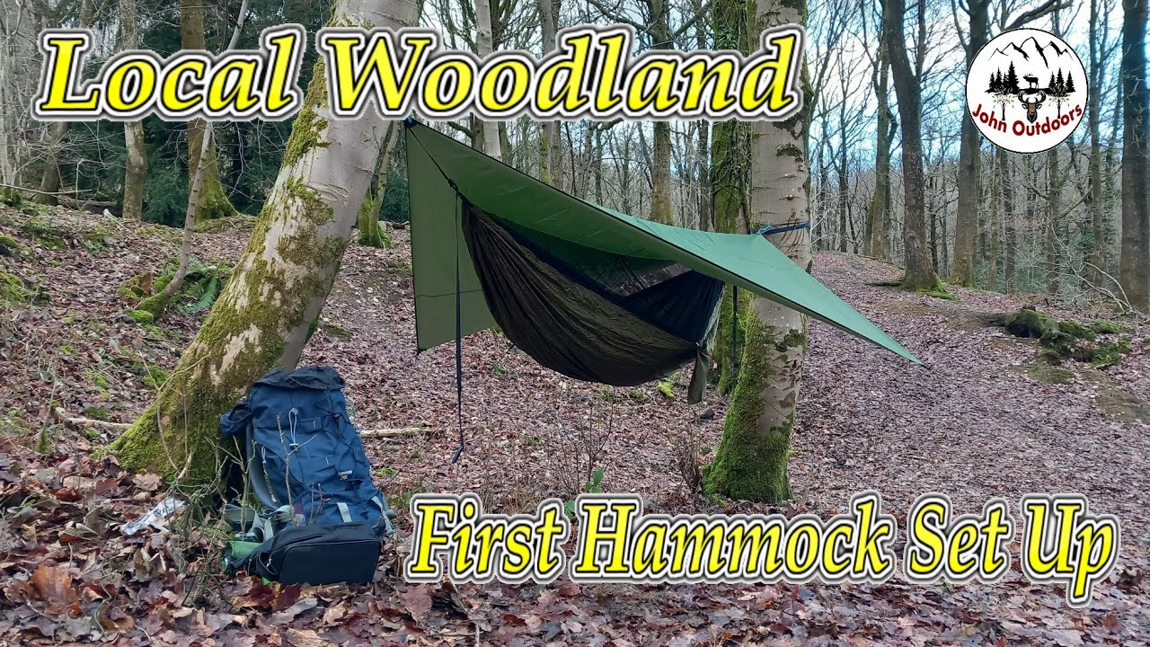 Wild Camping UK - A Day In The Woods Setting Up My First Basic Wild Camping Hammock