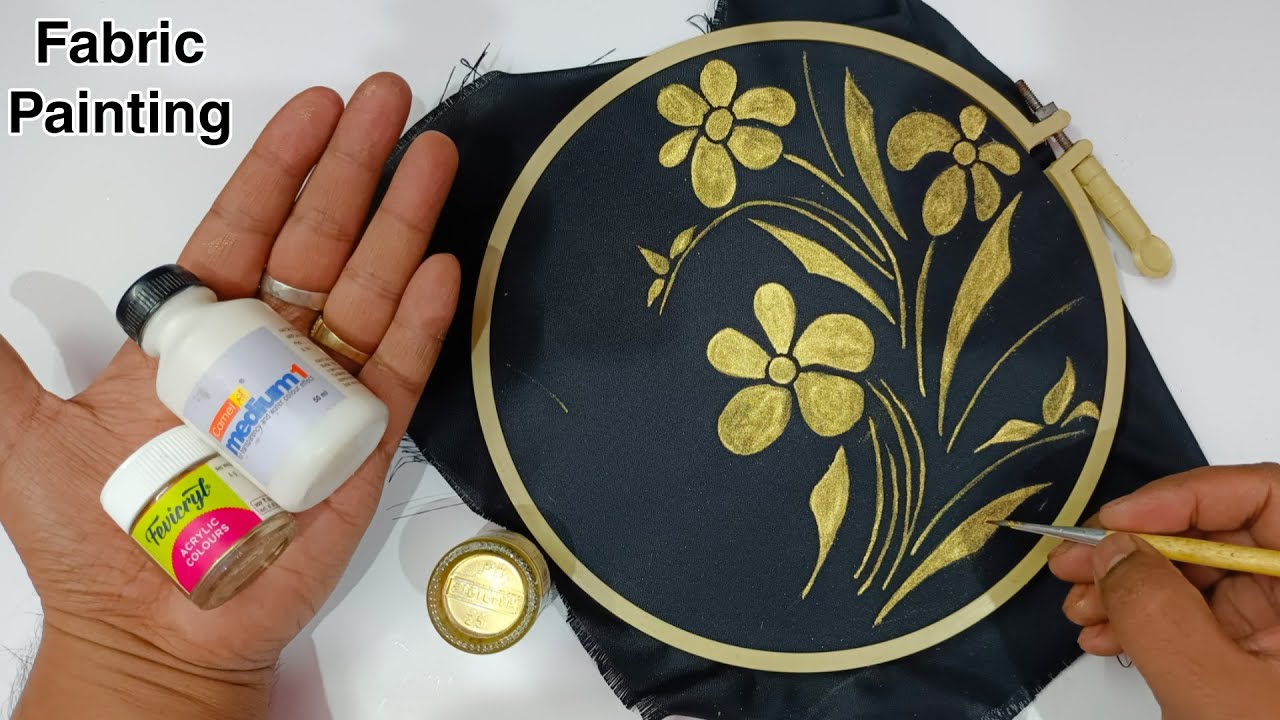 Fabric Painting | How To Use Golden Dust | For Beginners In Hindi