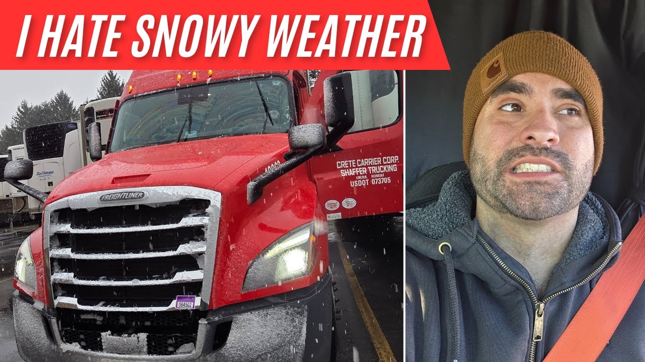 Behind the Wheel of a Hershey's Delivery in Snowy Weather #cdldriver #snow  #trucker