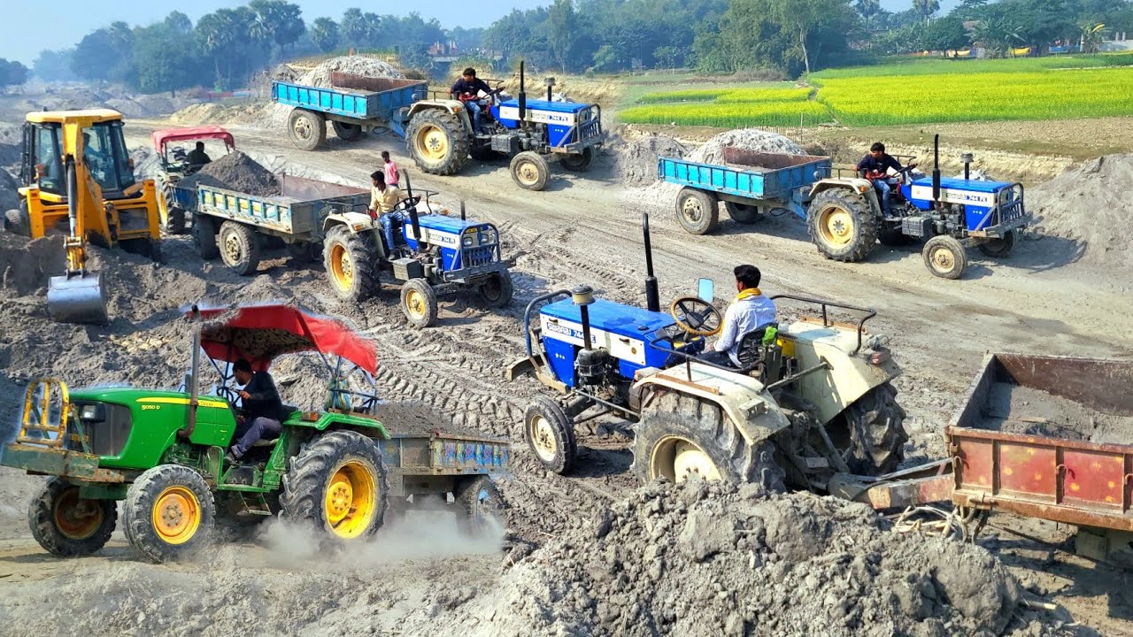 New Jcb 3dx Backhoe Machine And Mahindra Swaraj Sonalika Sikandar Eicher John Deere Tractor Load
