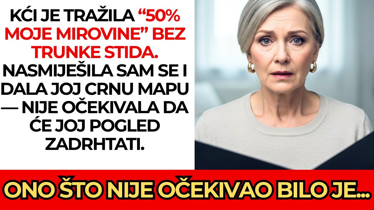 Kći je tražila 50% moje mirovine 💰 — nasmiješih se i dadoh joj crnu mapu 🗂️
