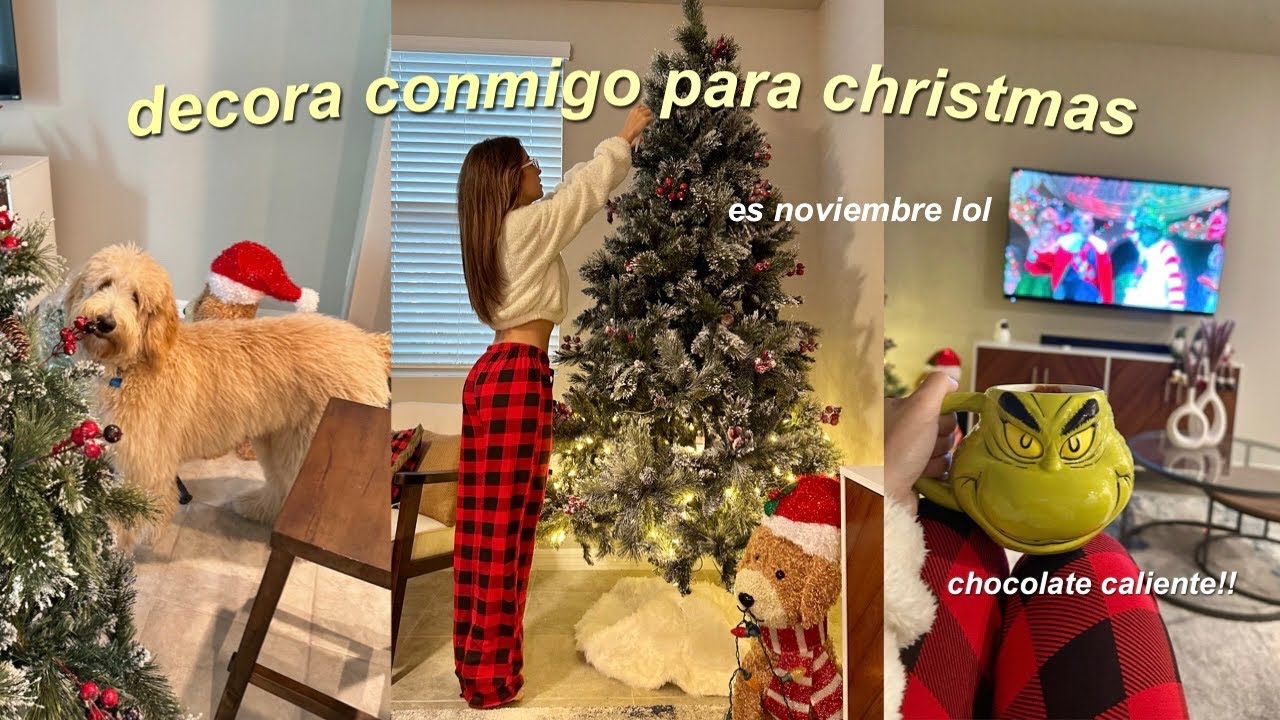 decora conmigo para christmas🎄chocolate caliente, &aacute;rbol de navidad, shopping, & movie night
