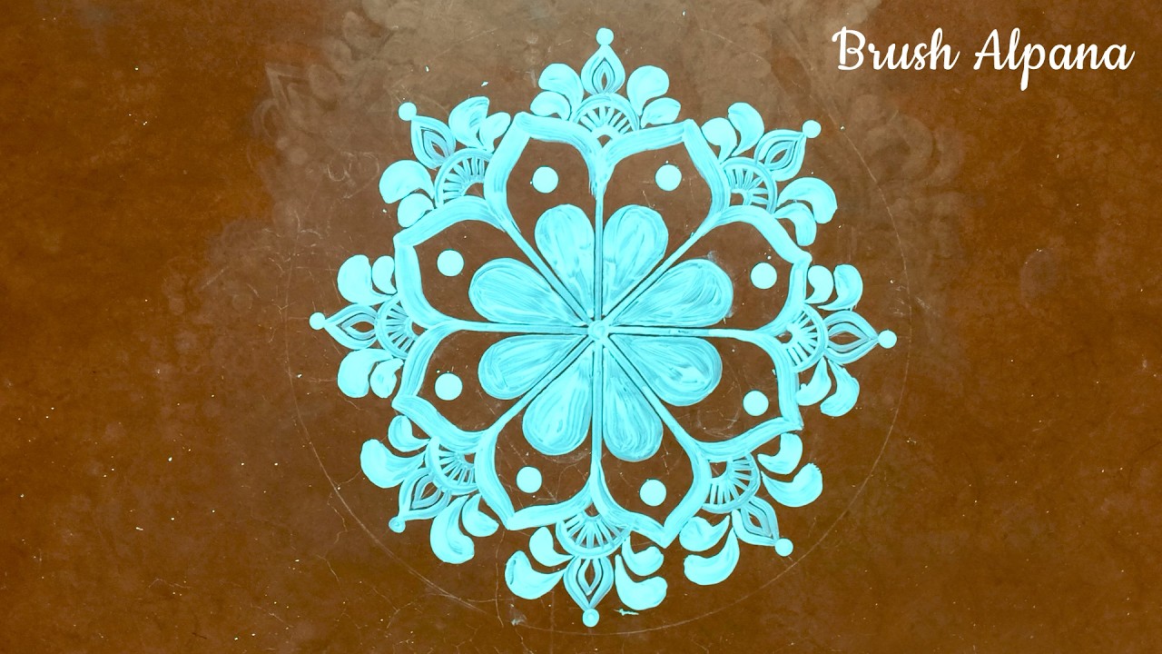 Alpona design for laxmi puja | Very simple alpona design ❤️