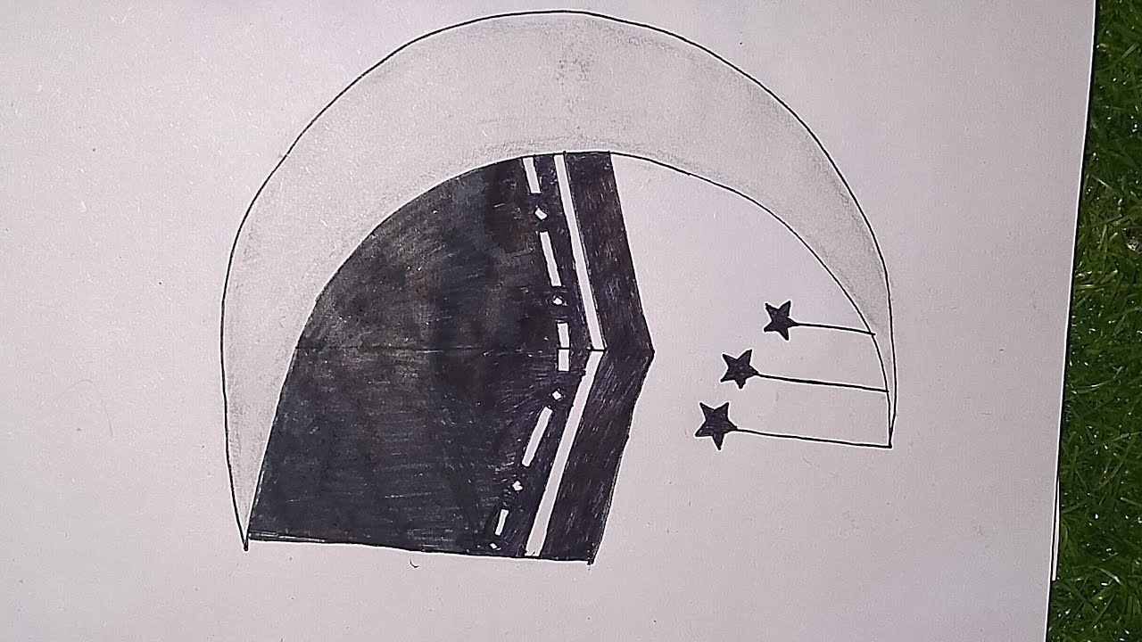 Easy Drawing How To Draw Makkah on Moon 🌙 pencil sketch #shorts#viral #videos