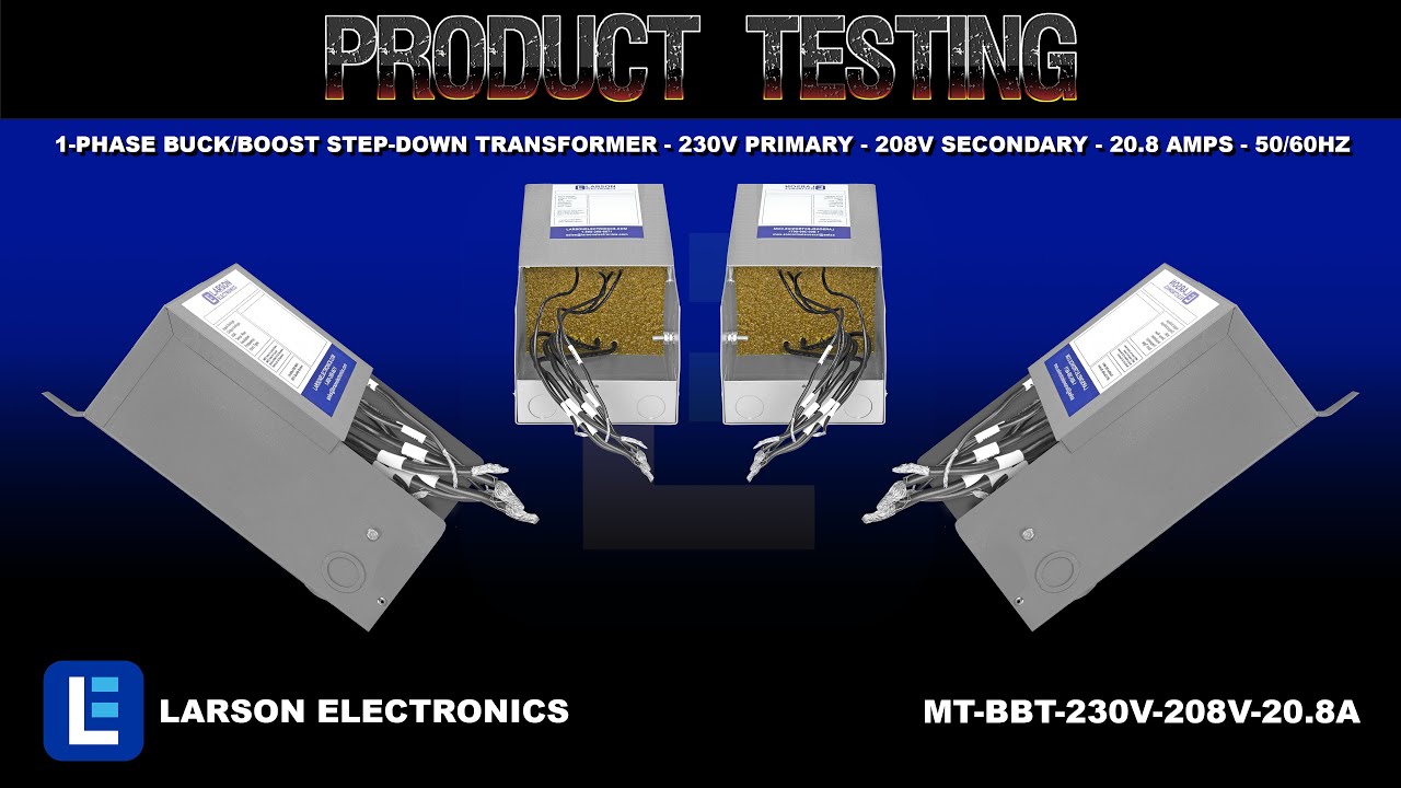1-Phase Buck/Boost Step-Down Transformer - 230V Primary - 208V Secondary - 20.8 Amps - 50/60Hz