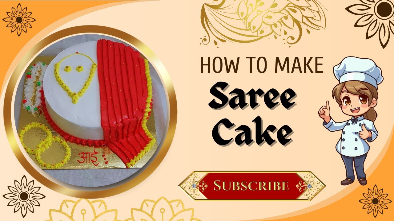 Saree cake without fondant | how to make saree cake without fondant | saree cake | saree cake design