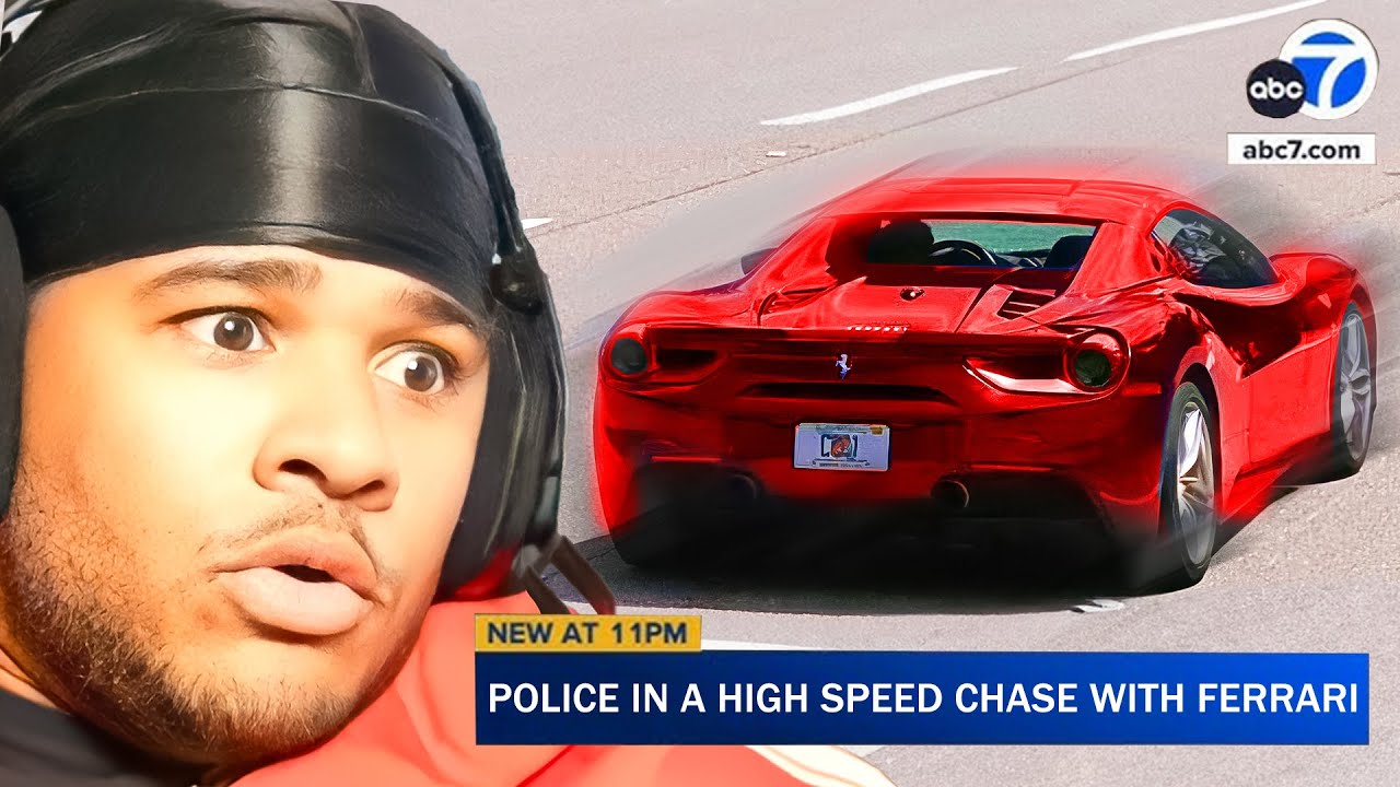Teenager In Stolen Ferrari Leads Police on a High Speed Chase..