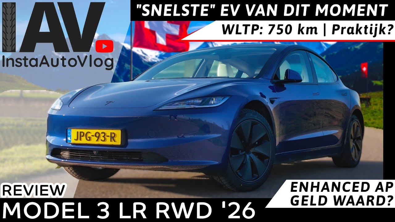 Kan je op 1 accu naar Zwitserland in de nieuwe Model 3 Long Range RWD?