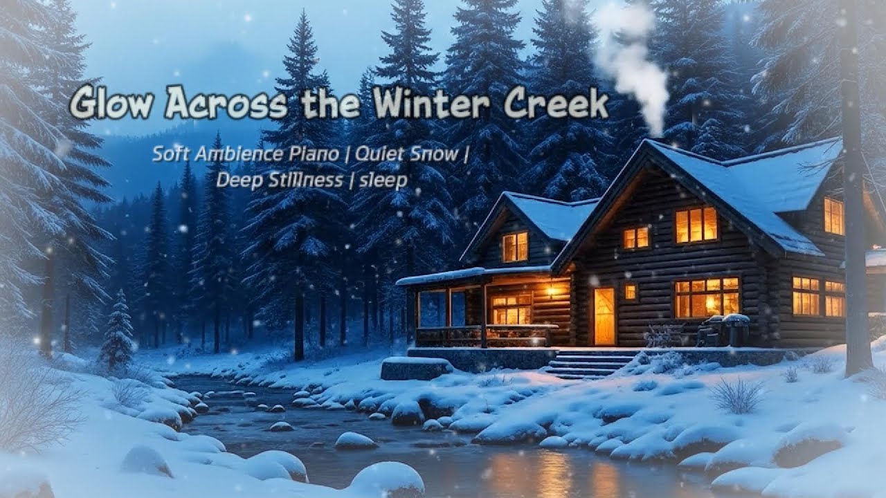 Glow Across the Winter Creek ❄️ Soft Piano & Snowy Forest Ambience for Sleep, Study & Deep Focus