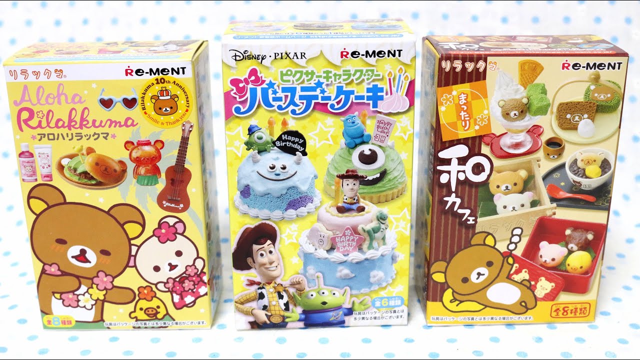 RE-MENT UNBOXING: Rilakkuma Aloha, Pixar Cakes, and Wa Sweets