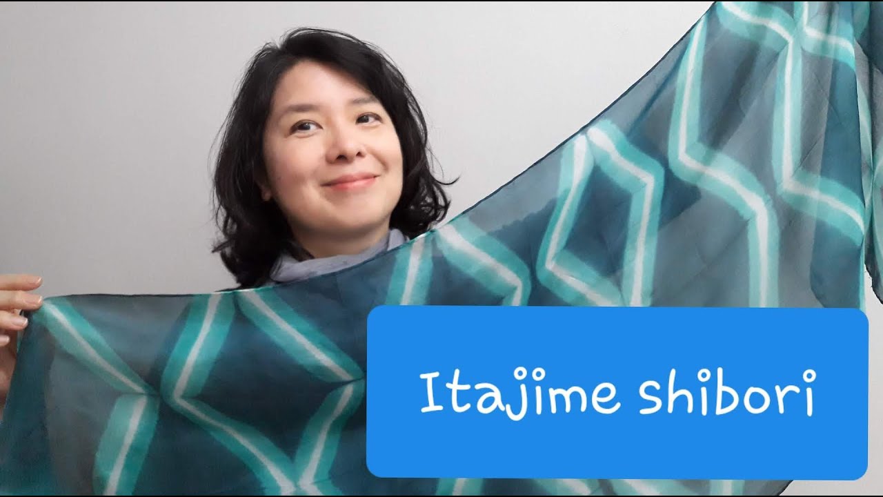 Itajime shibori (tie-dye). Como fazer um tingimento lindo no lenço de seda.