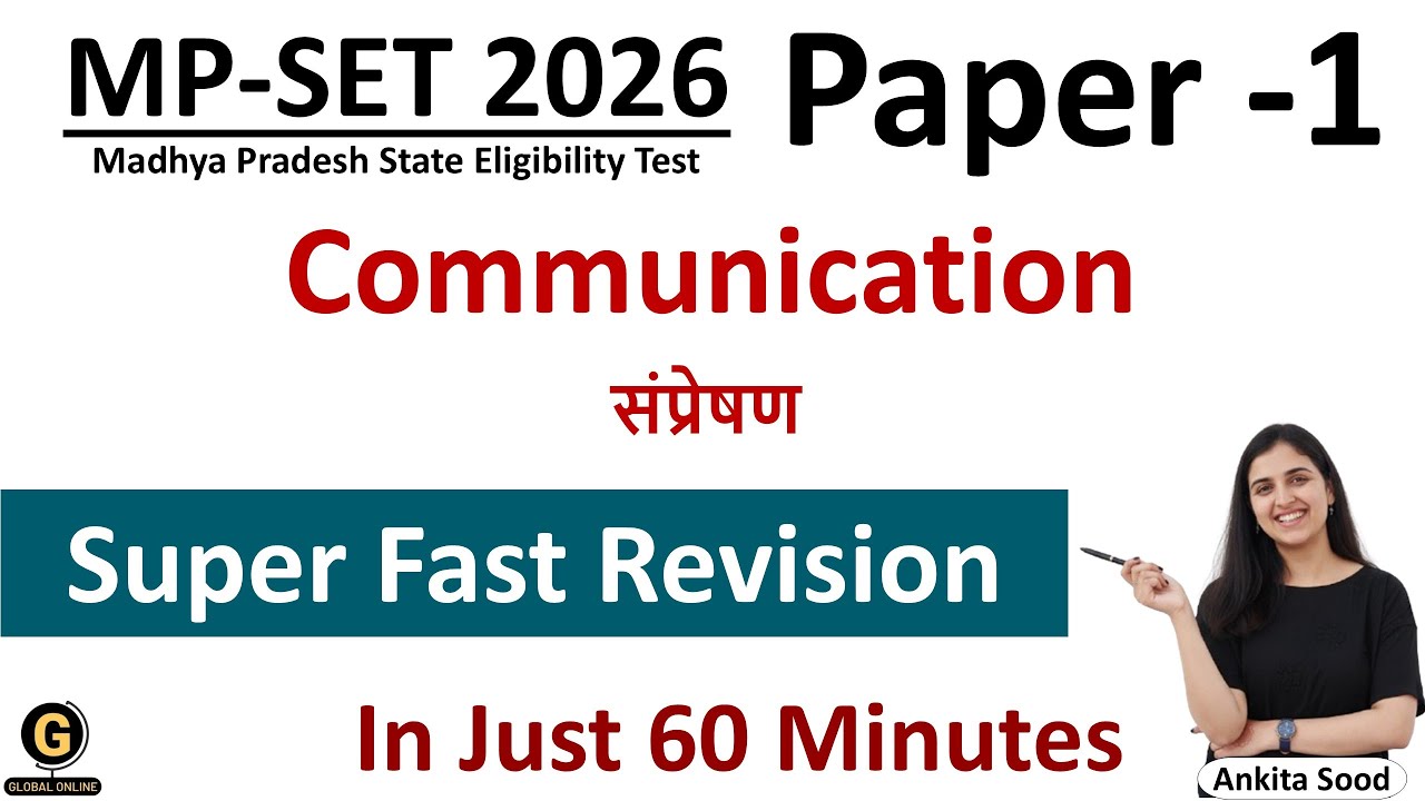 Communication Full Syllabus Revision for MP SET 2026 | Paper 1 Most Important Topics Preparation