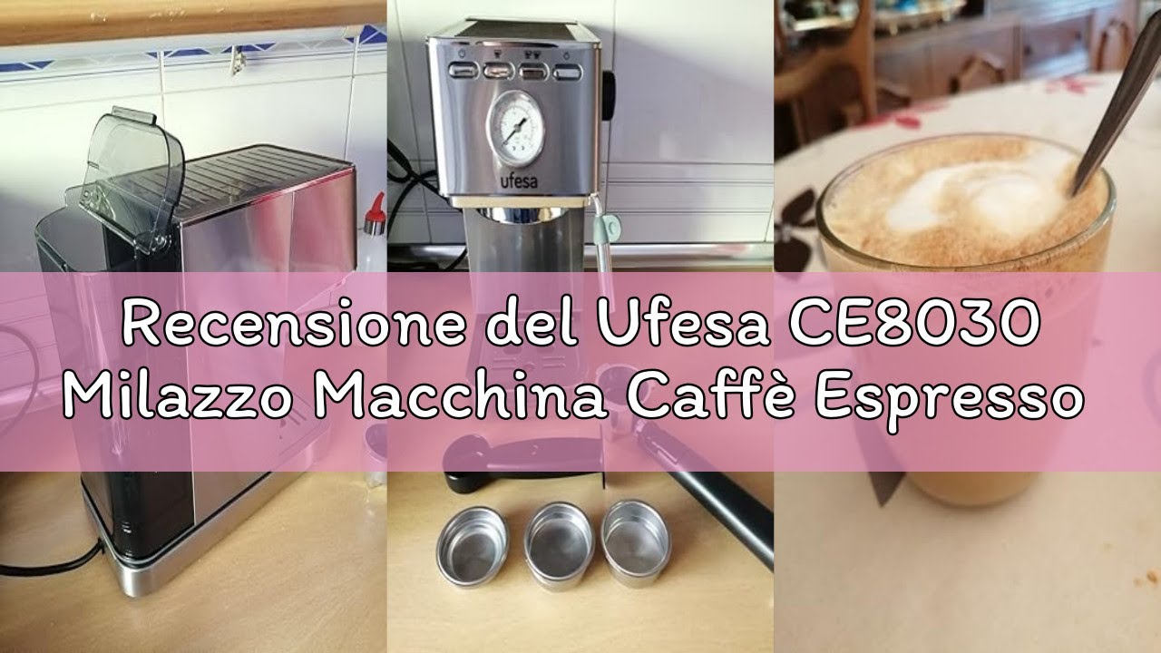 Recensione del Ufesa CE8030 Milazzo Macchina Caffè Espresso e Cappuccino, Manometro, 20 Bar, 1350 W,