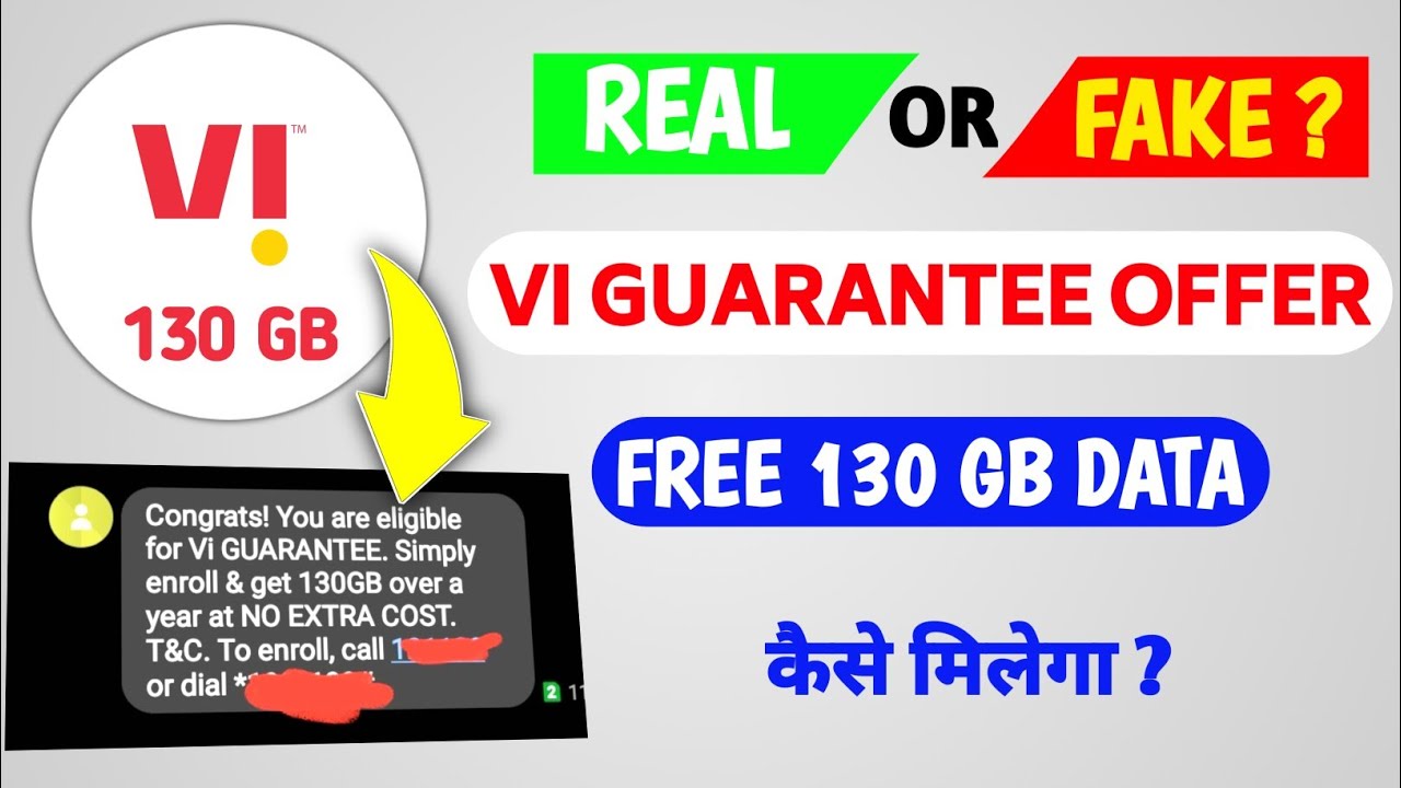 Vi 130 GB Free Data Trick | Vi Guarantee Offer 2024