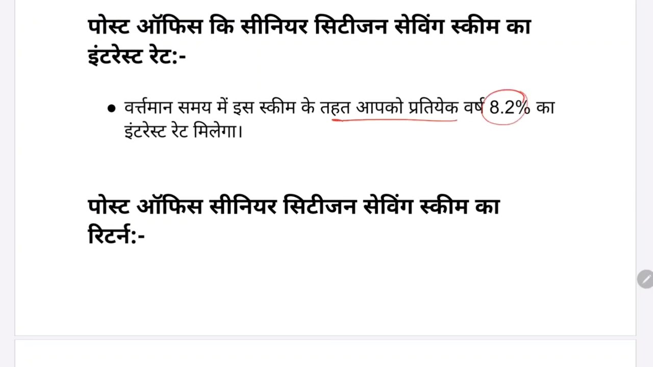 Post Office Sinior Citizen Saving Scheme 2025 New Updates | Post Office SCSS Scheme 2025