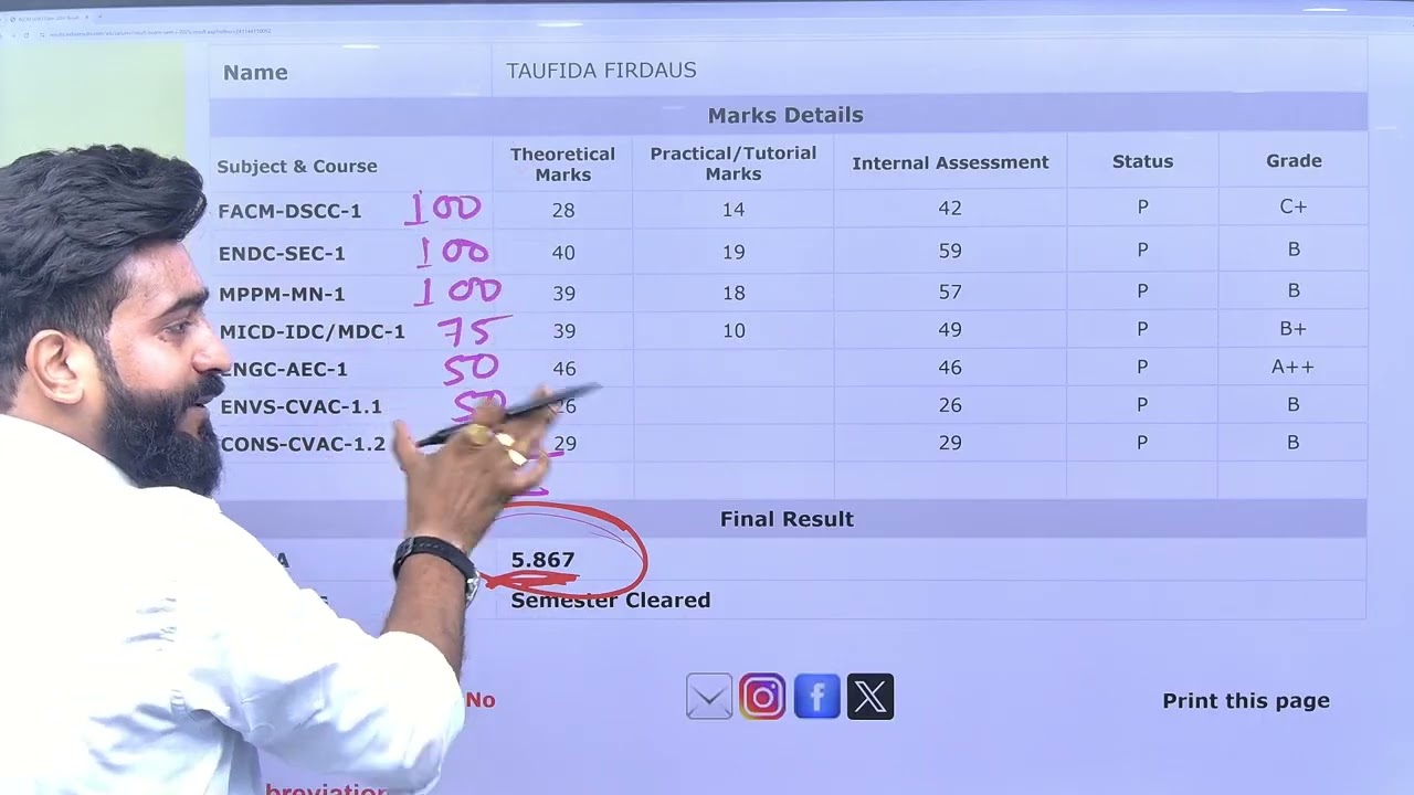 ||SGPA Calculation||%Age Kaise Nikalte hai||