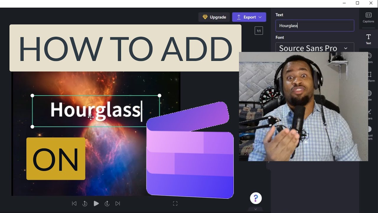 Как добавить заголовок и вводный текст в Clipchamp
