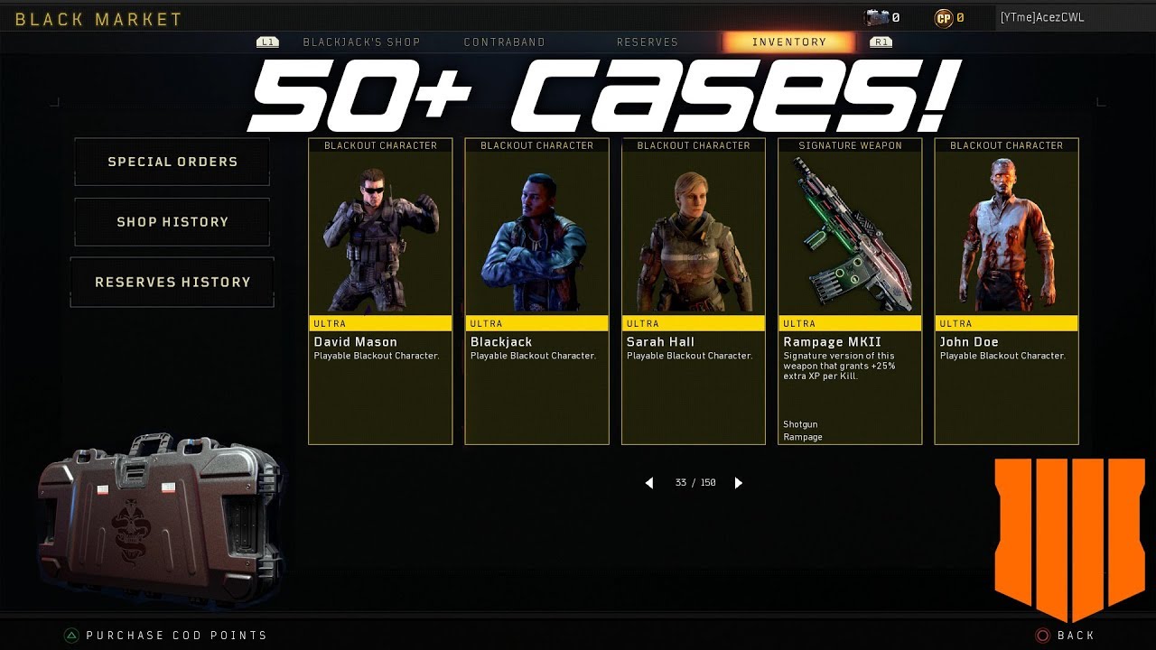 Black Ops 4 - 50+ RESERVE CASE OPENING! LOTS OF ULTRAS!