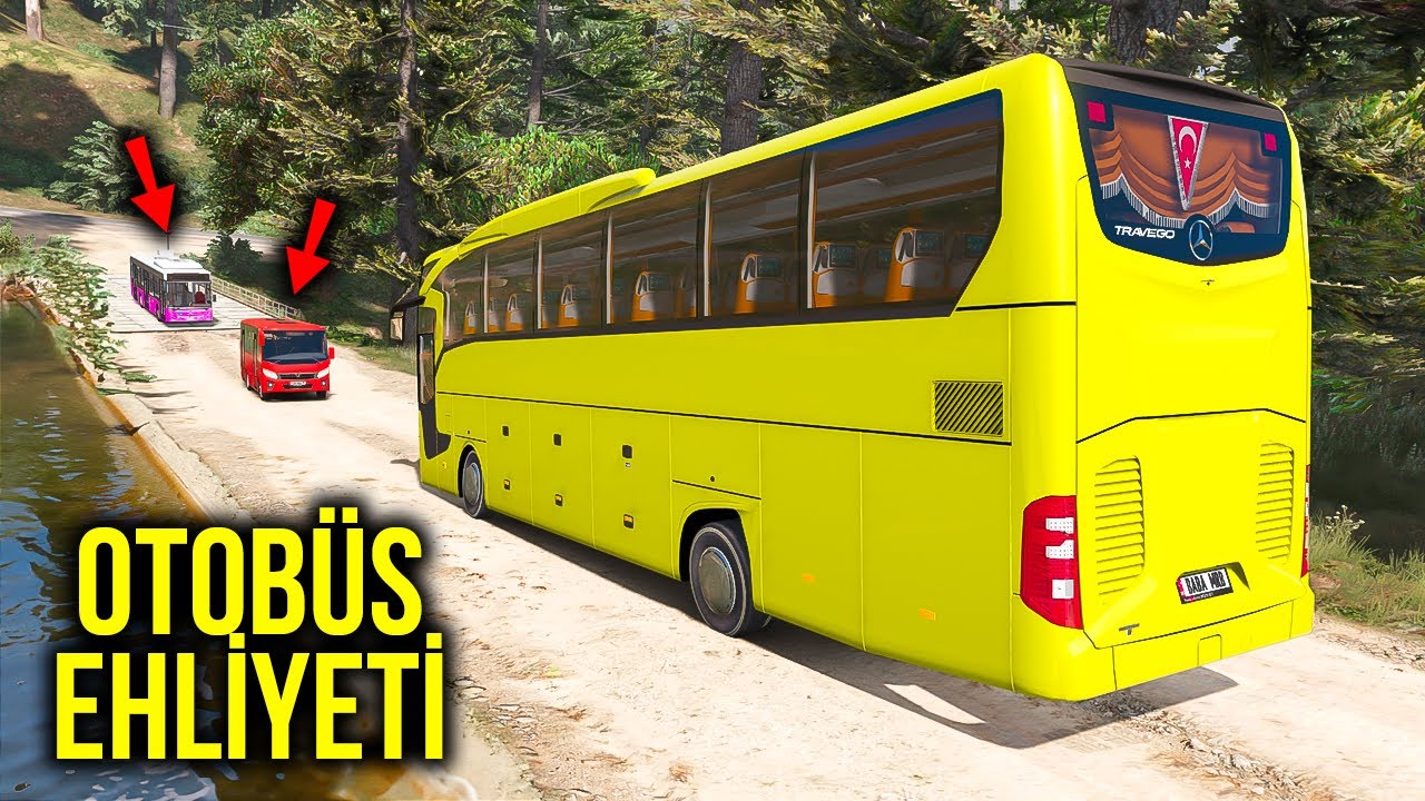 G&uuml;&ccedil;l&uuml; Otob&uuml;sler ile Dağdan İniş OTOB&Uuml;S EHLİYETİ - GTA 5