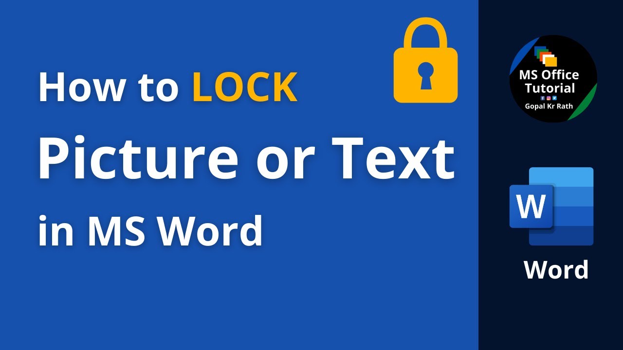 How to lock picture or text in MS Word
