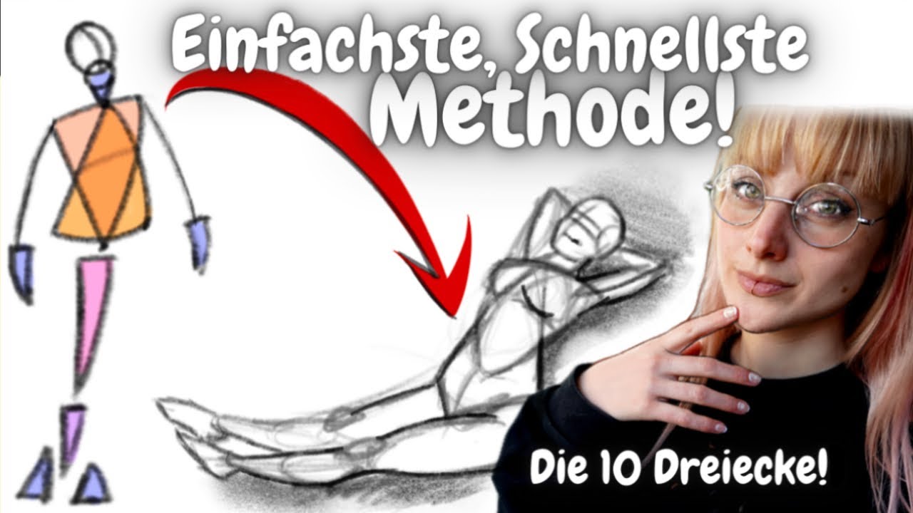 Menschen spielend einfach Zeichnen Lernen - Mit 10 Dreiecken!