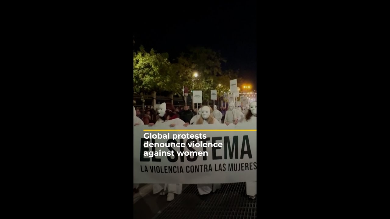 Global protests denounce violence against women | AJ #shorts