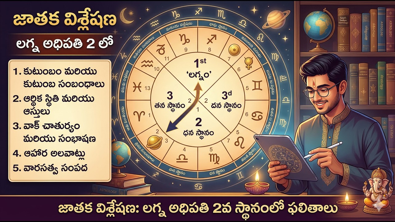 జాతక విశ్లేషణ 2.లగ్న అధిపతి 2 లో  || Learn Astrology Telugu 