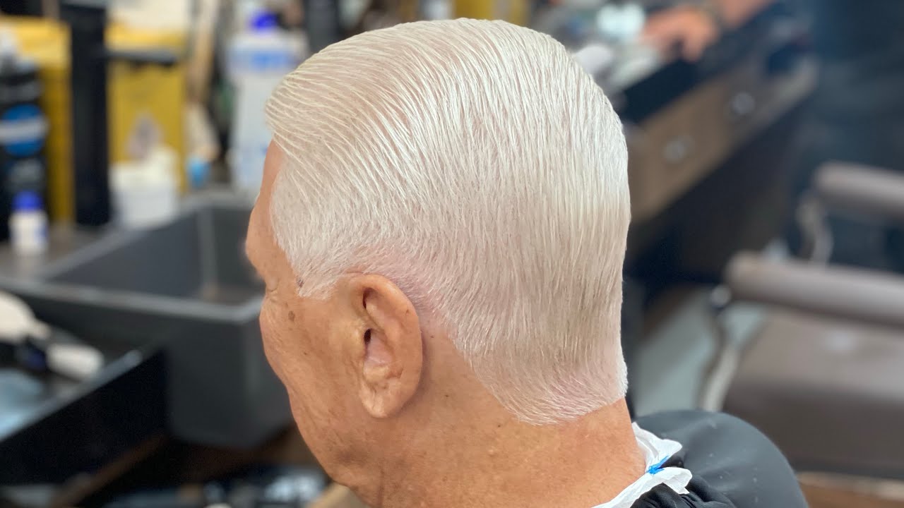 Como fazer pente corrido em cabelo branco | aprenda a cortar cabelo social todo na tesoura |tutorial